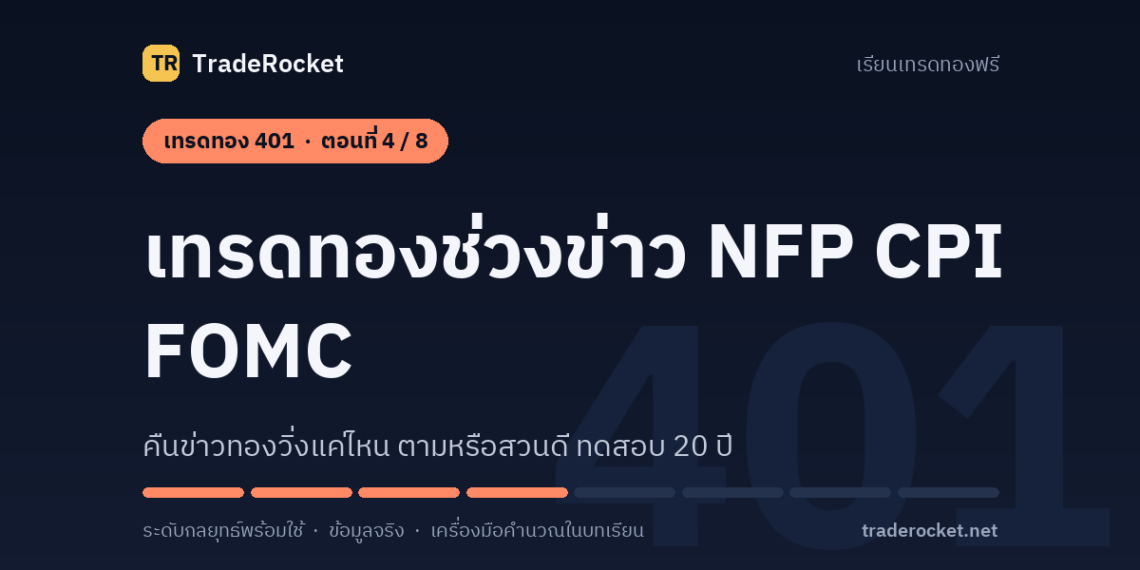 เทรดทอง 401 ตอนที่ 4: เทรดทองช่วงข่าว NFP CPI FOMC: คืนข่าวทองวิ่งแค่ไหน ตามหรือสวนดี ทดสอบ 20 ปี