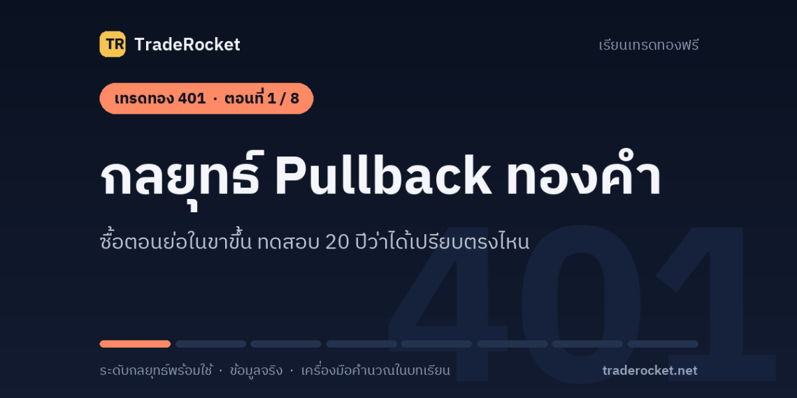 เทรดทอง 401 ตอนที่ 1: กลยุทธ์ Pullback ทองคำ: ซื้อตอนย่อในขาขึ้น ทดสอบ 20 ปีว่าได้เปรียบตรงไหน