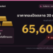 ราคาทองปิดตลาด 20 ต.ค. 69 ทองคำแท่งขายออก 65,600 บาท